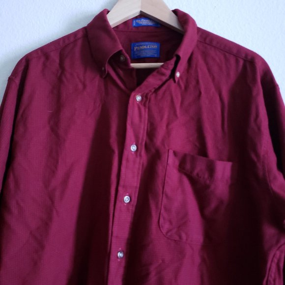 Vintage Pendleton Wool Red Plaid Men Shirt Size L - Picture 3 of 5
